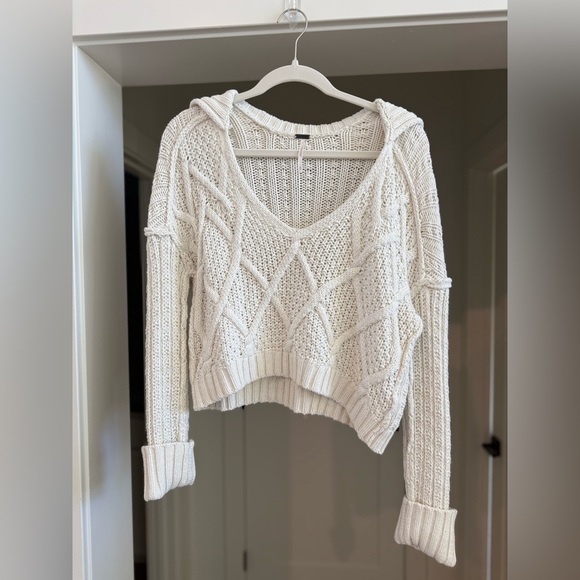 Free People Sweaters - Free People Cropped Crochet Sweater - Size XS - Cream